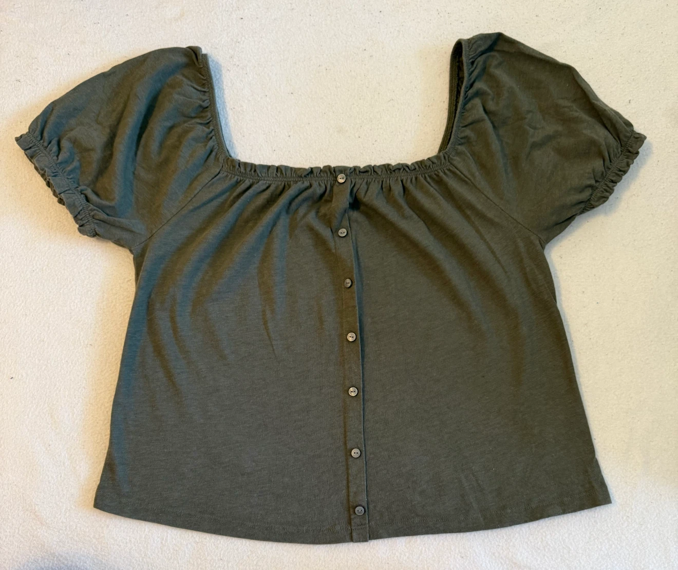 Olive Green Square Neck Top