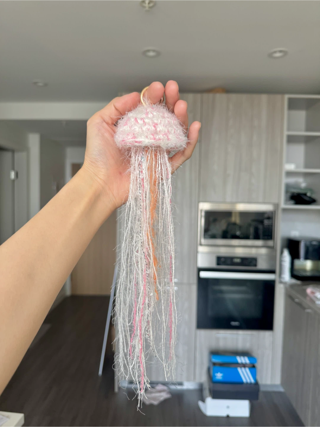 On sale! 100% Hand Crochet Jellyfish Keychain - photo 2