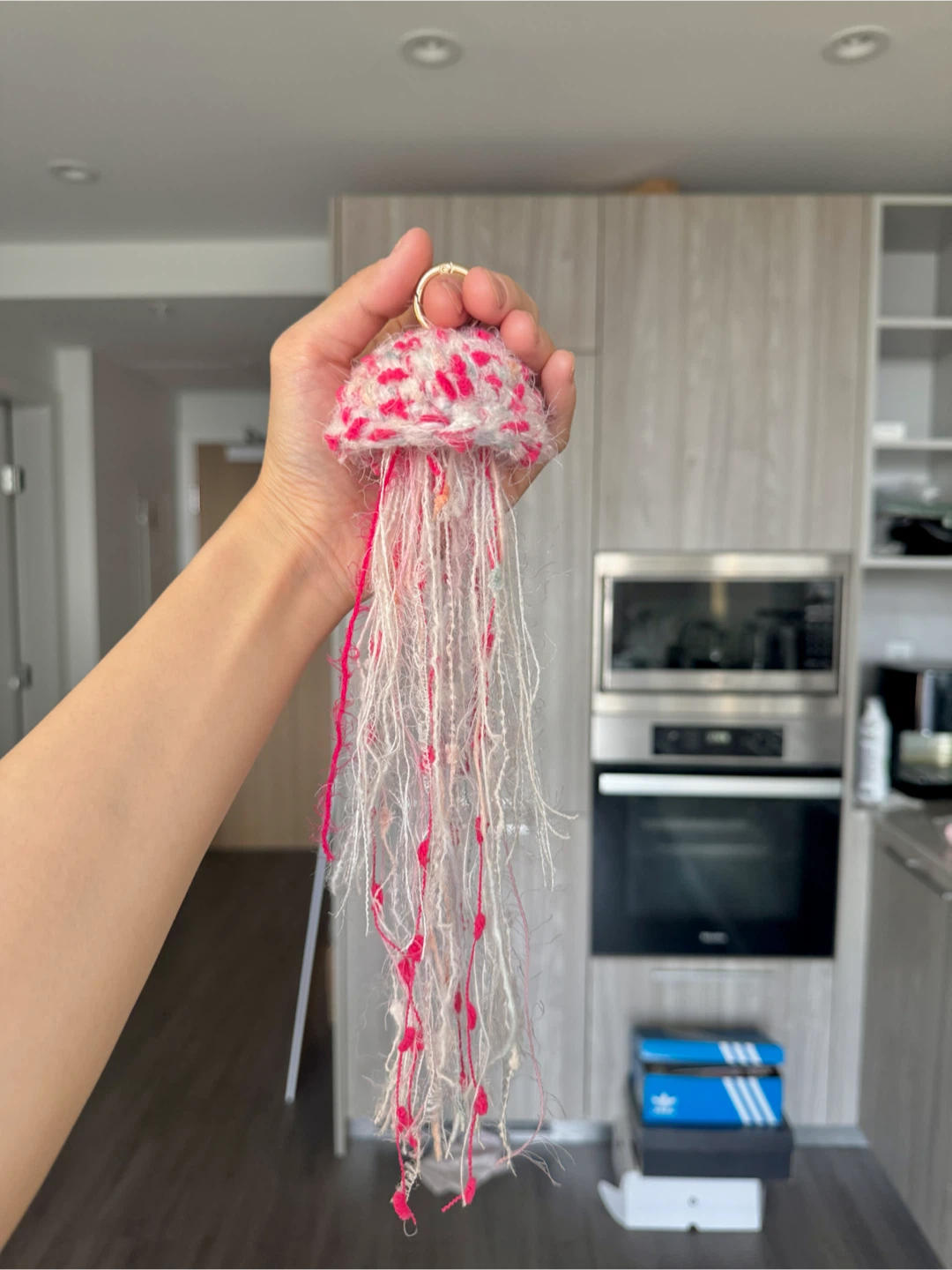 On sale! 100% Hand Crochet Jellyfish Keychain - photo 3