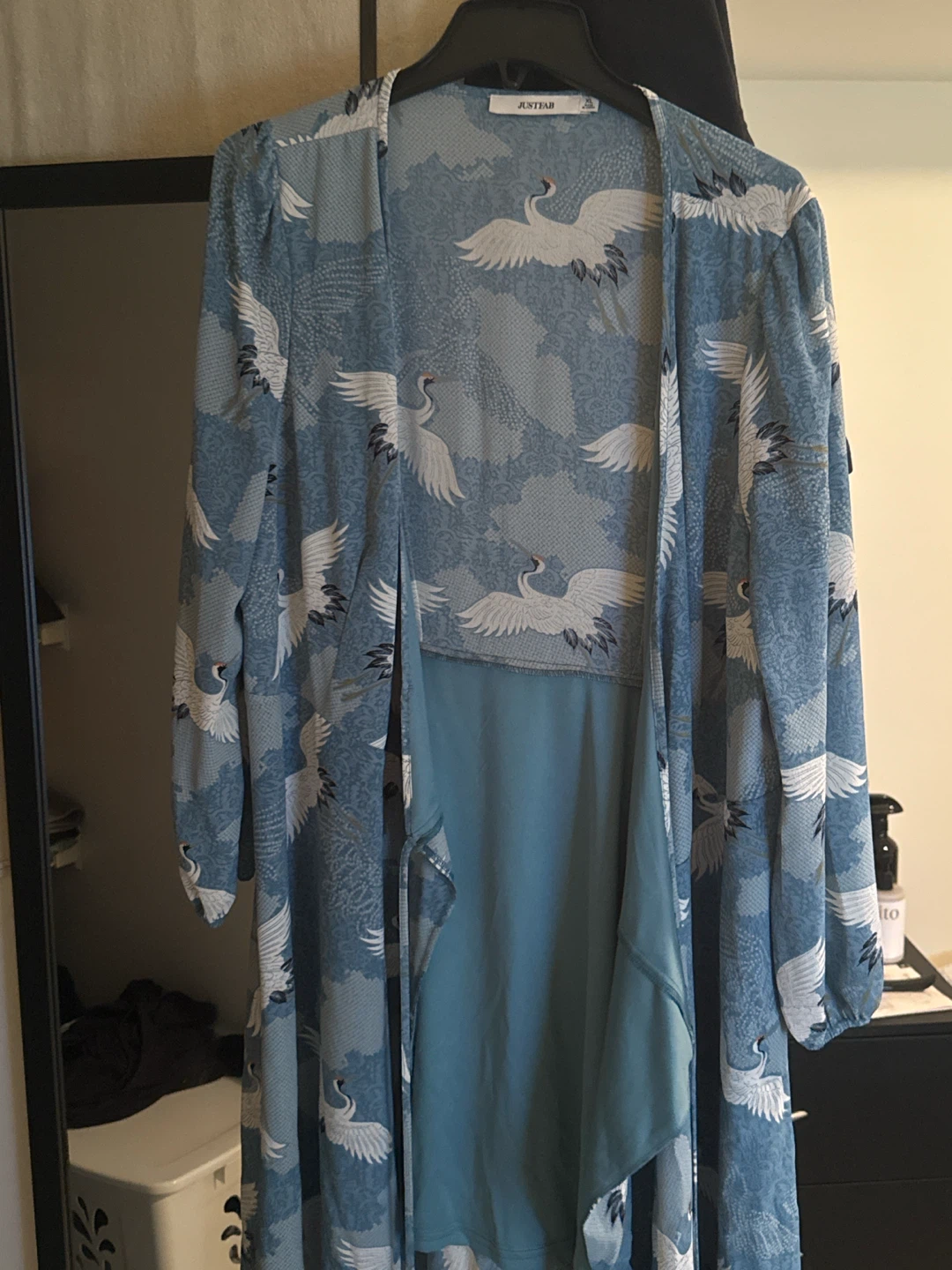 JustFab Crane Print wrap dress