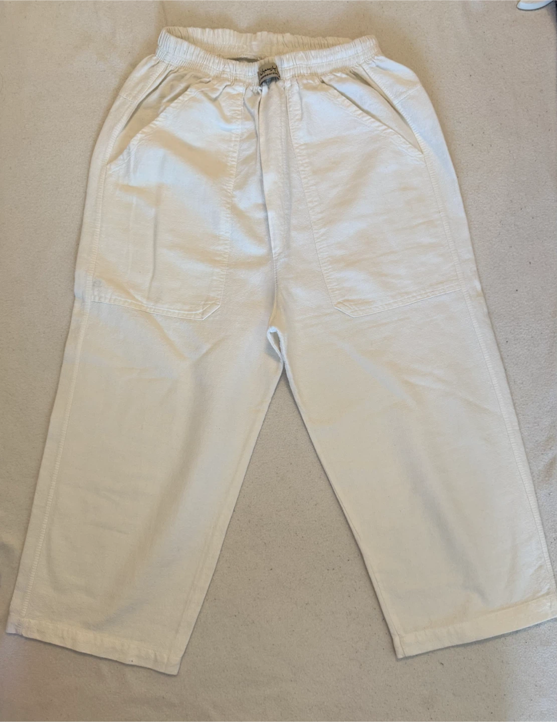 Cream coloured linen pants