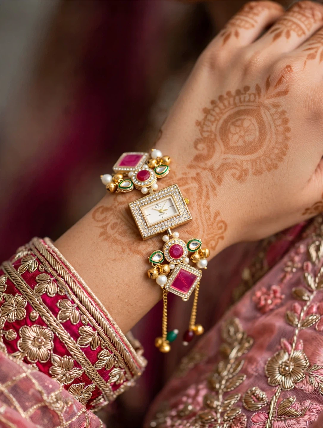 Elegant Women's Watch with Red Stones - photo 2