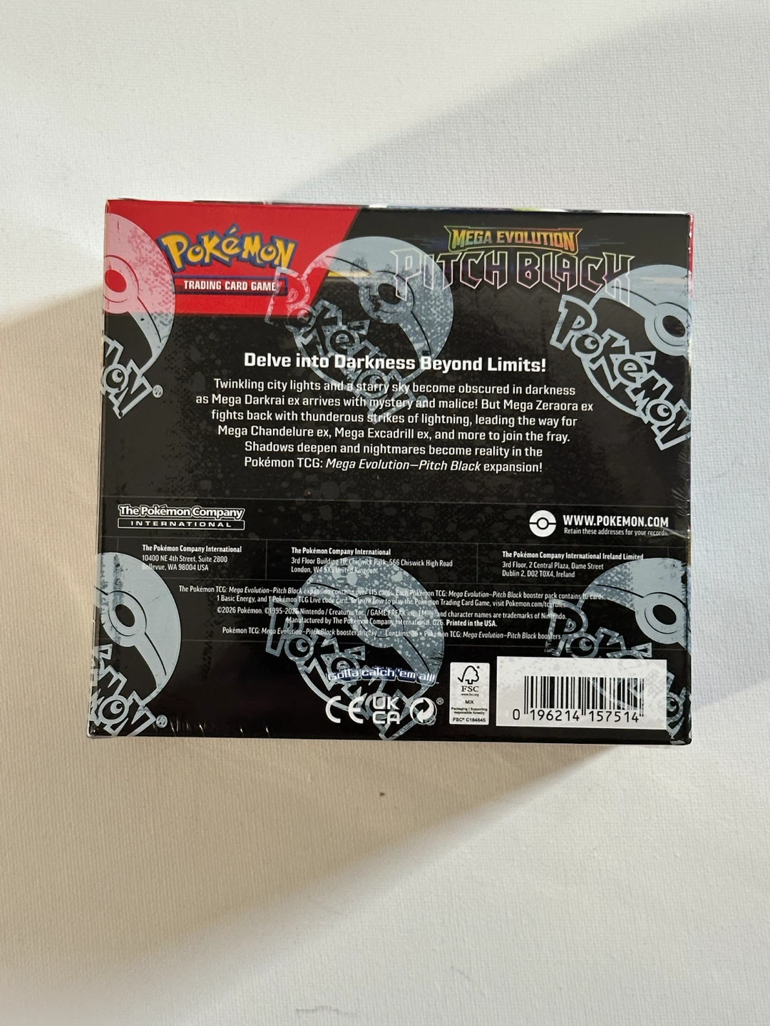 Pokemon TCG: Mega Evolution - Pitch Black Booster Box - photo 3