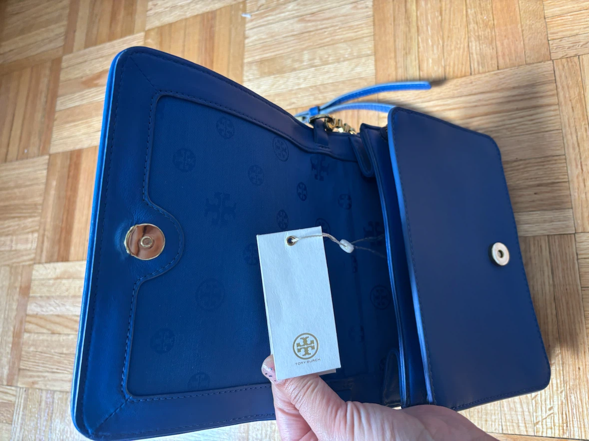 Tory Burch Blue Leather Shoulder Bag