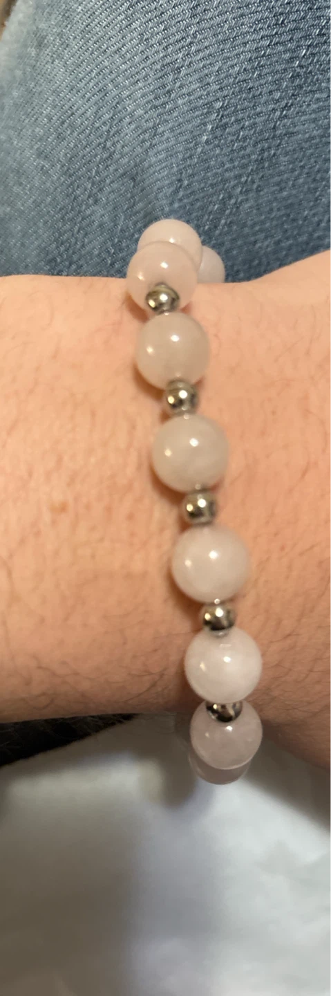 Rose Quartz and Silver Beaded Bracelet - photo 3