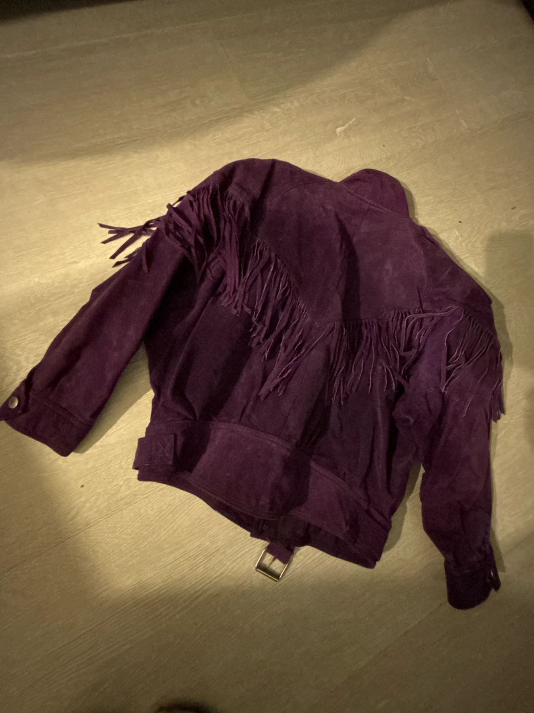 Purple Suede Fringe Jacket