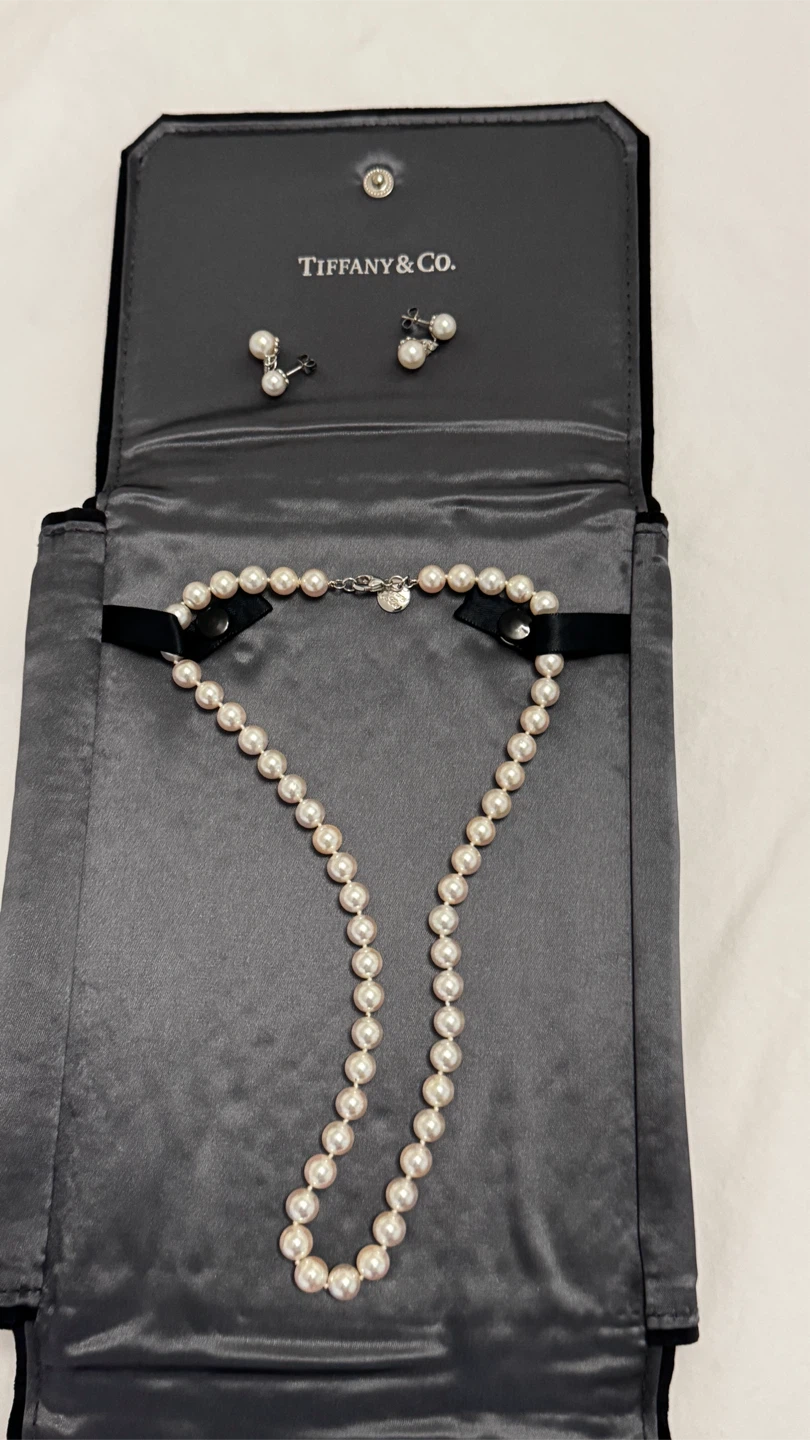 Tiffany & Co. Pearl Necklace and Earring Set