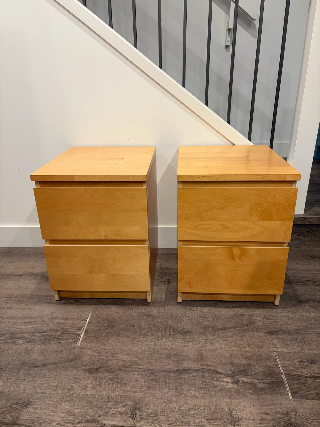 Pair of IKEA MALM nightstand in yellow colour
