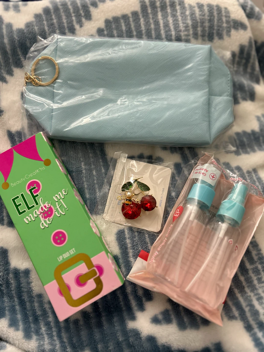 JP Crystal Collection Flower Hair Clip & Crazy Girl Lip Oil Set