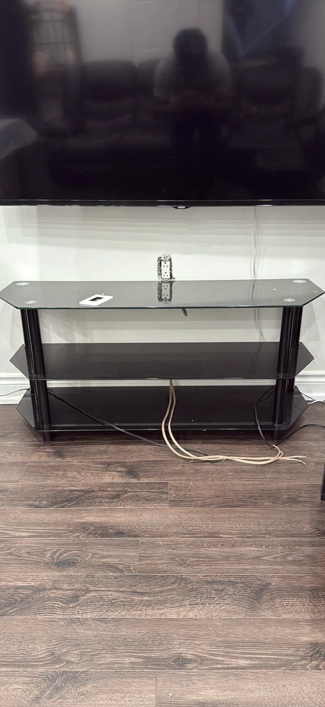 Black Glass TV Stand