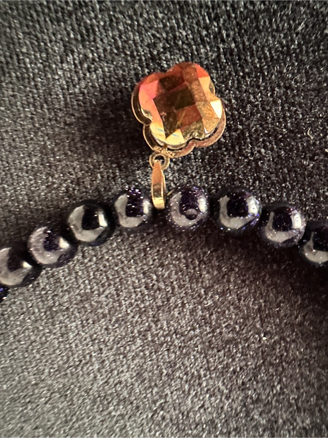 Blue Sandstone Beaded Necklace with Charm - photo 2