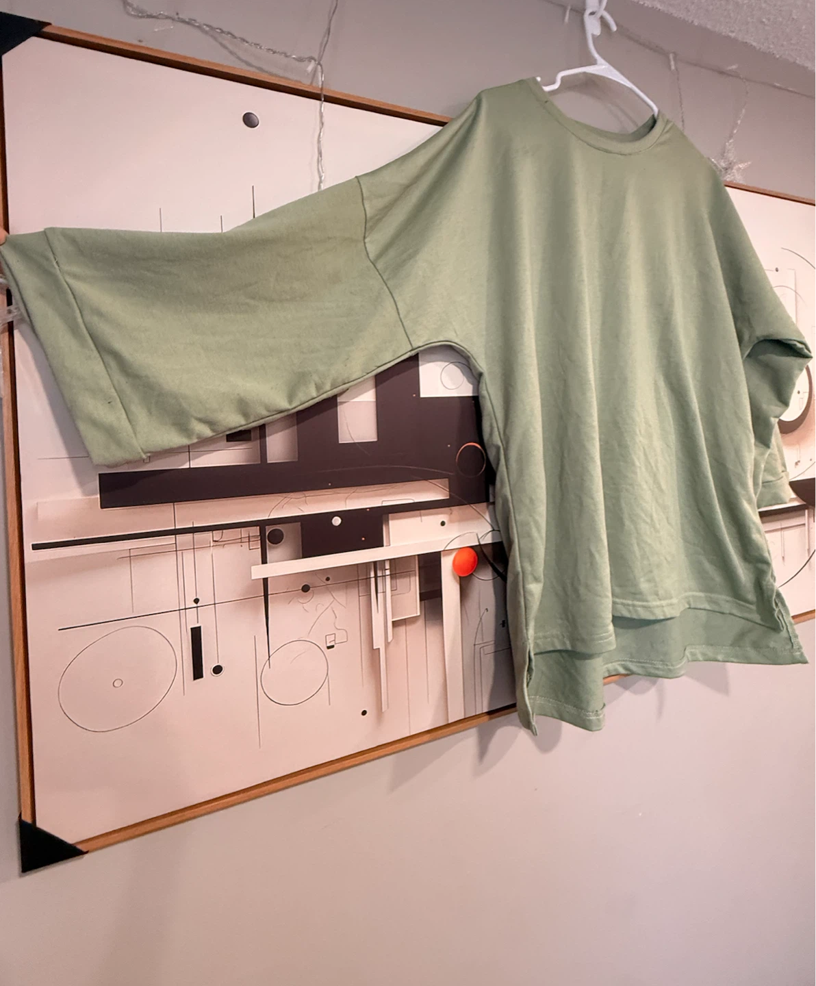 Women's Oversized T-Shirts - Green and Orange - photo 4
