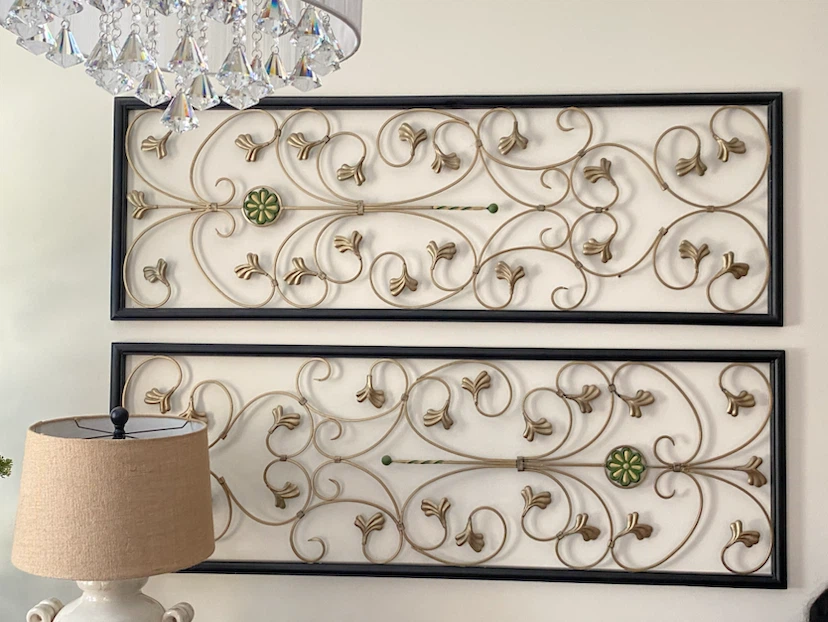 Set of 2 Decorative Metal Wall Art Panels - photo 2