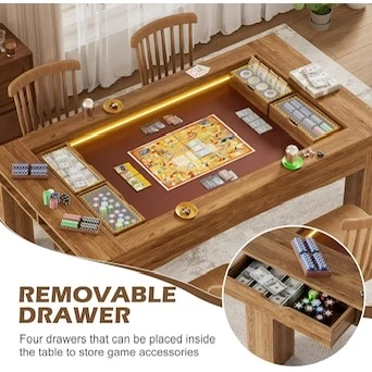 Wooden Dining Table with Removable Drawers - photo 3