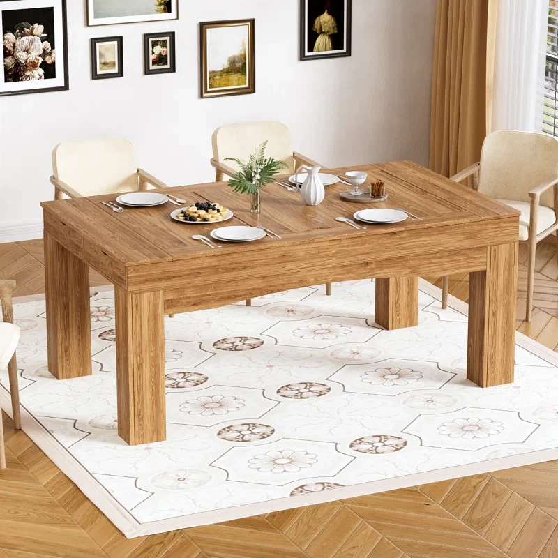 Wooden Dining Table with Removable Drawers - photo 4