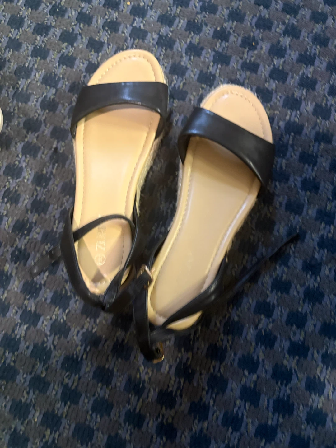 ZURIN Black Espadrille Platform Sandals