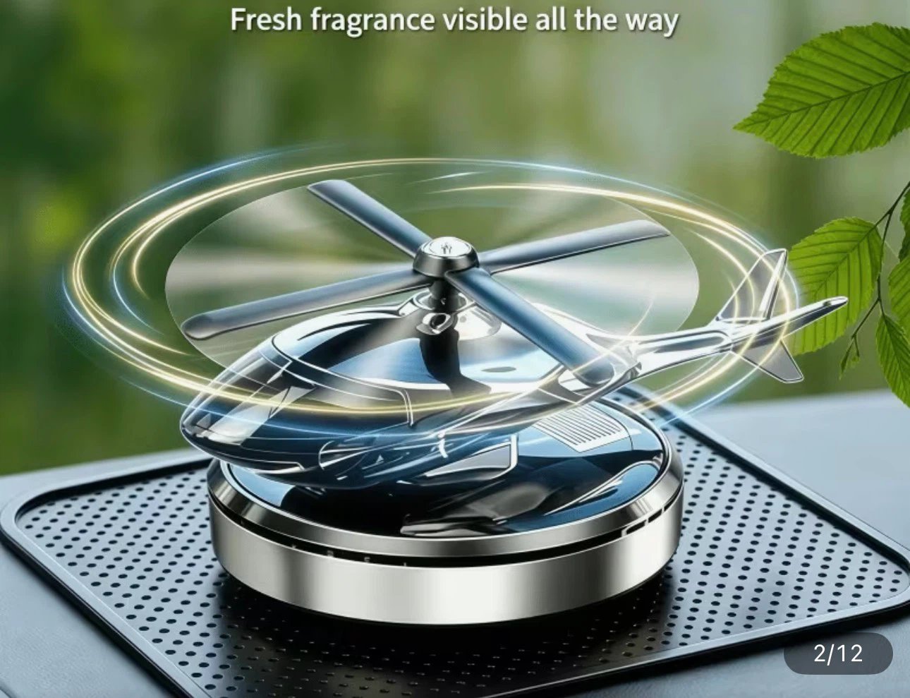 Solar Powered Helicopter Car Air Freshener