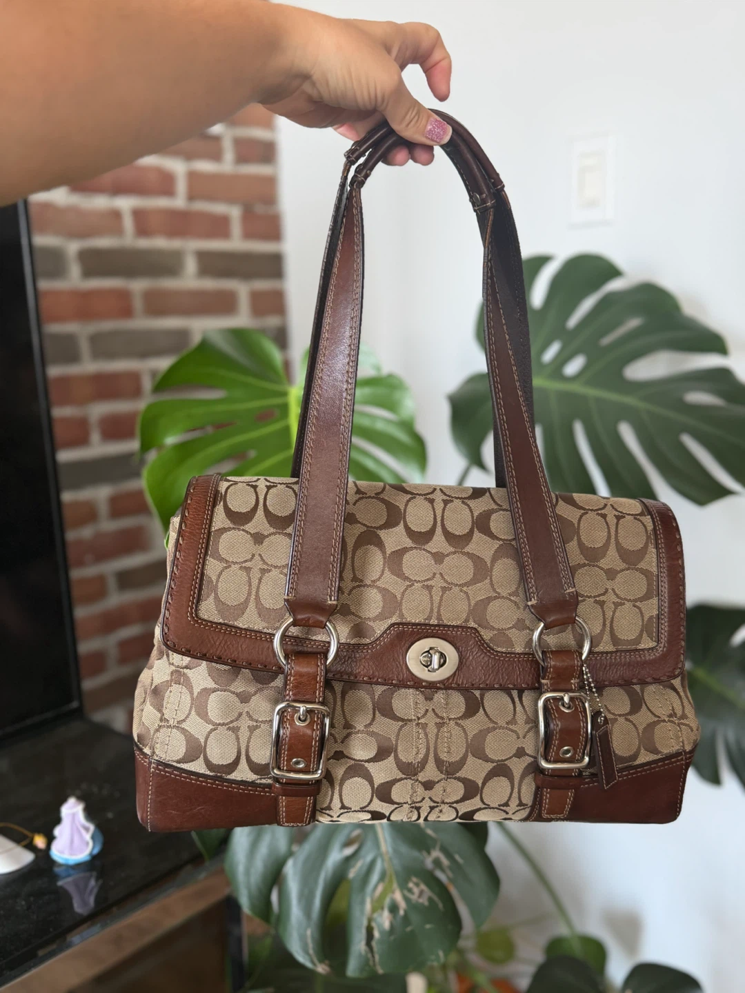 Vintage Coach Hamptons Signature Monogram Y2K Brown