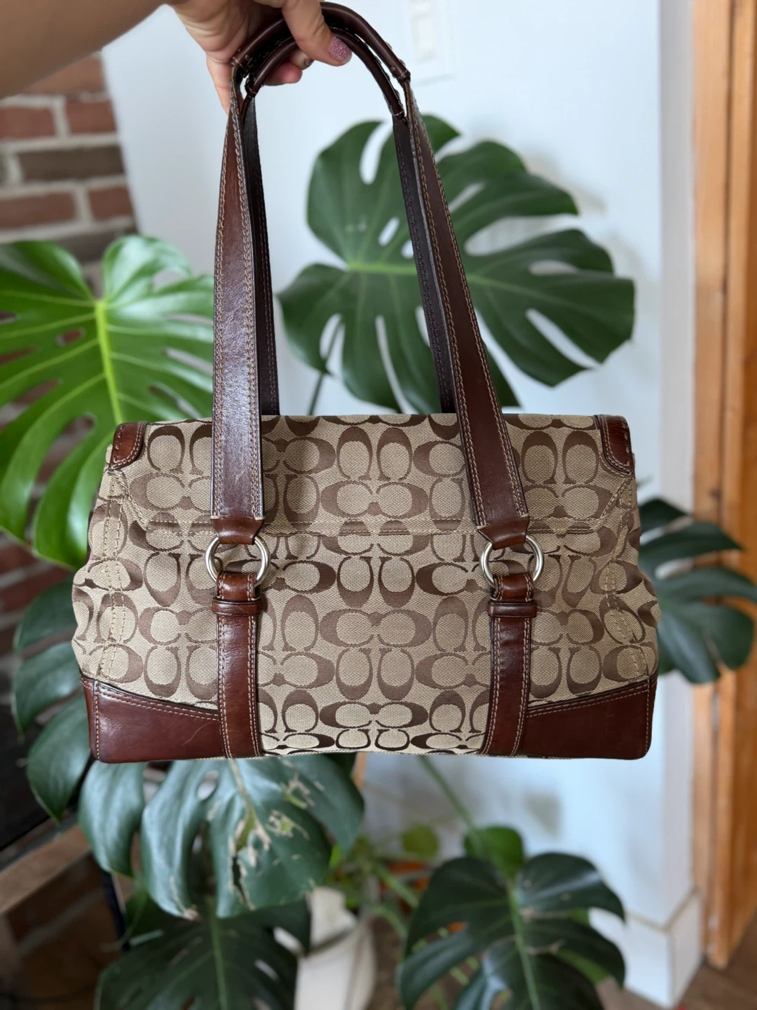 Vintage Coach Hamptons Signature Monogram Y2K Brown - photo 2