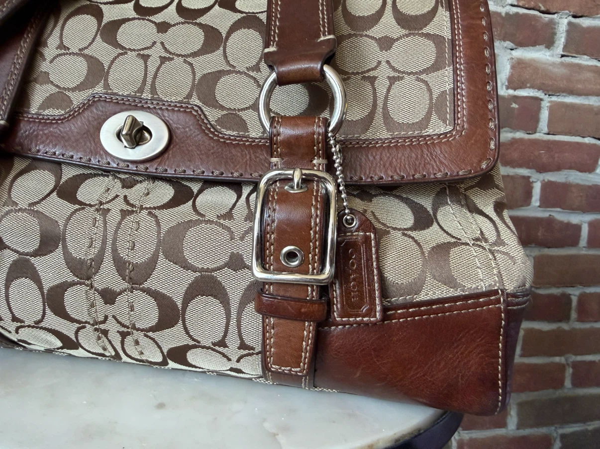 Vintage Coach Hamptons Signature Monogram Y2K Brown - photo 5