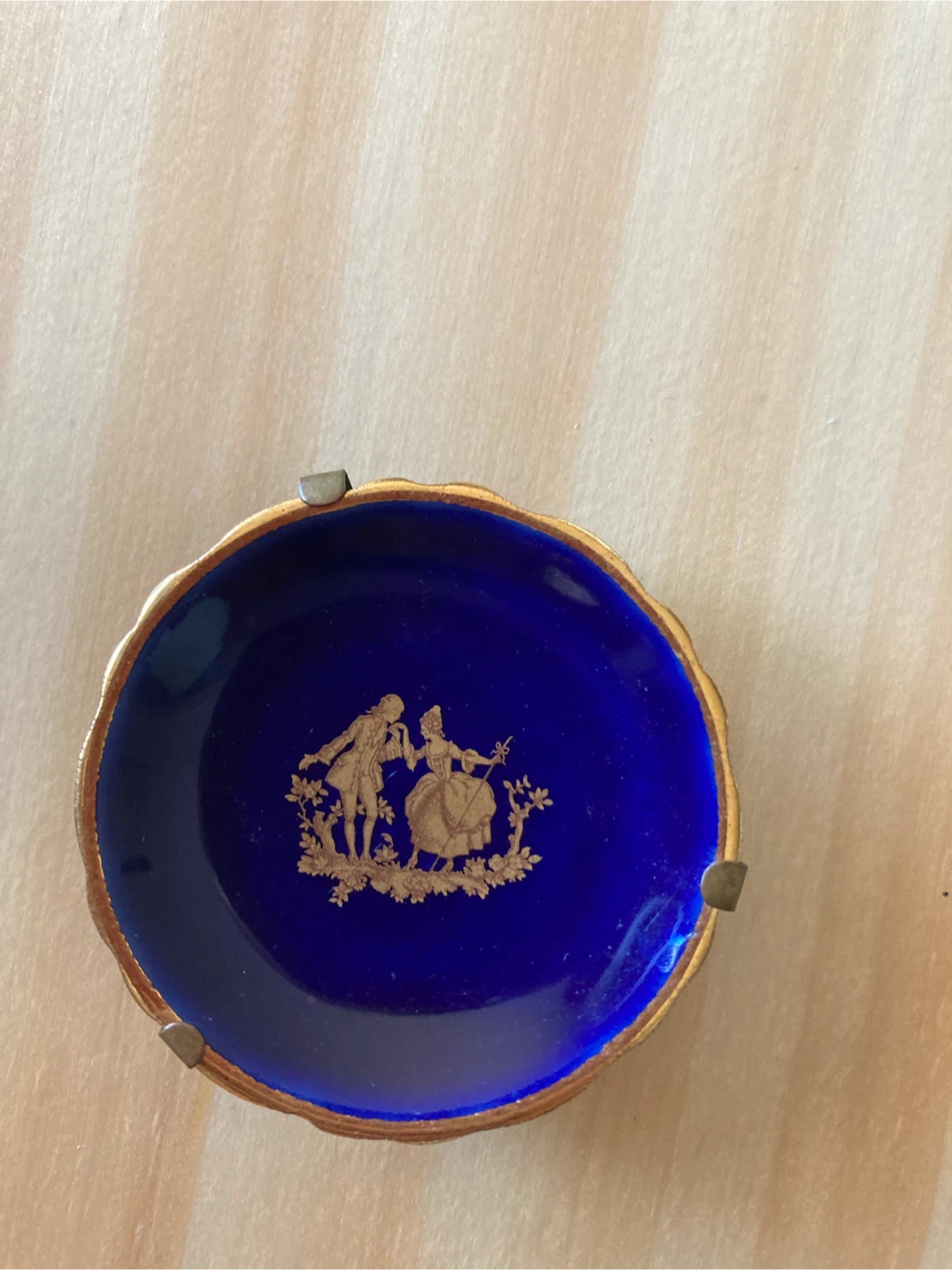 Limoges France Blue Cobalt Porcelain Trinket Dish