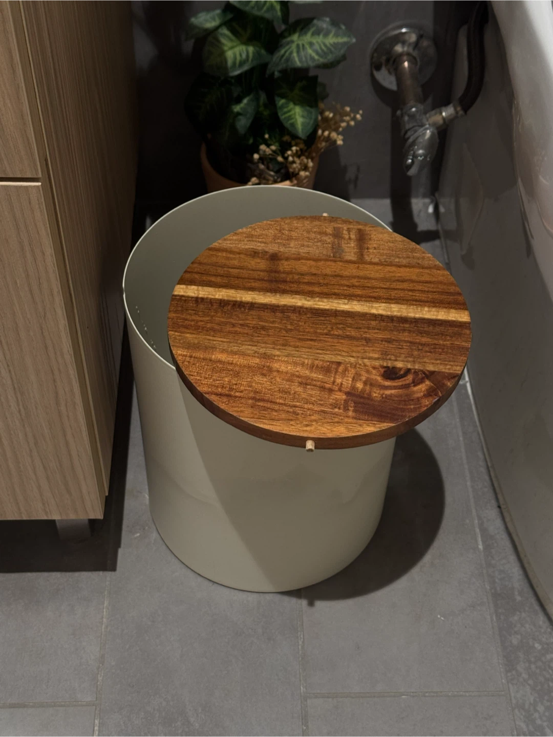 Round Storage Bin with Wood Lid (Zara Home)