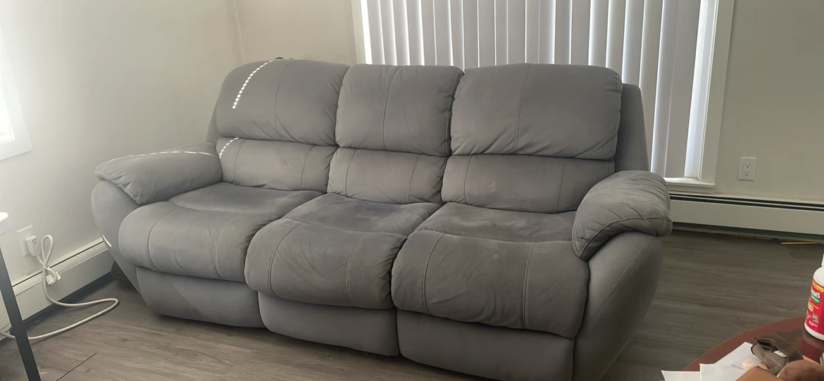 Grey 3-Seat Reclining Sofa - photo 2