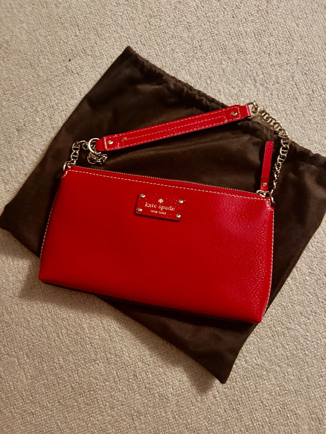 Kate Spade Red Patent Leather Clutch/Shoulder Bag