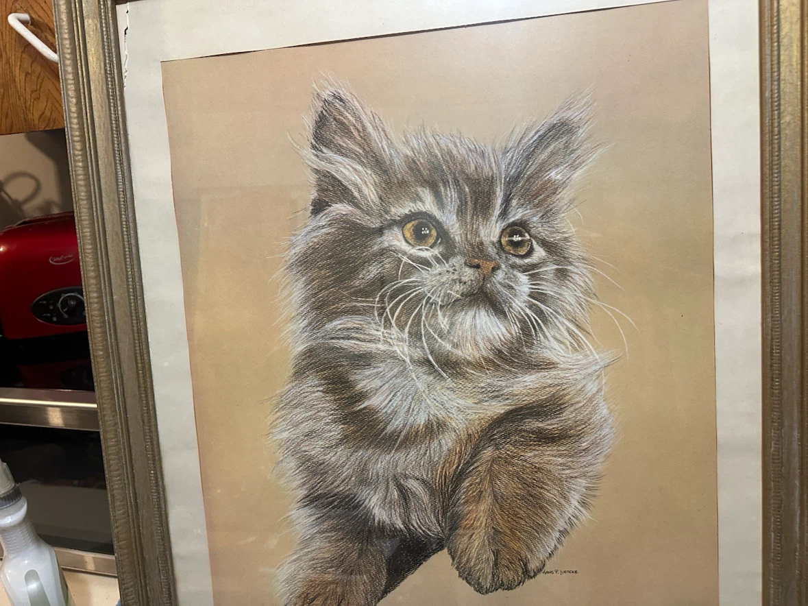 PERSIAN CAT 1976 LITHOGRAPH  PRINT by HANS P LUETCKE - photo 3