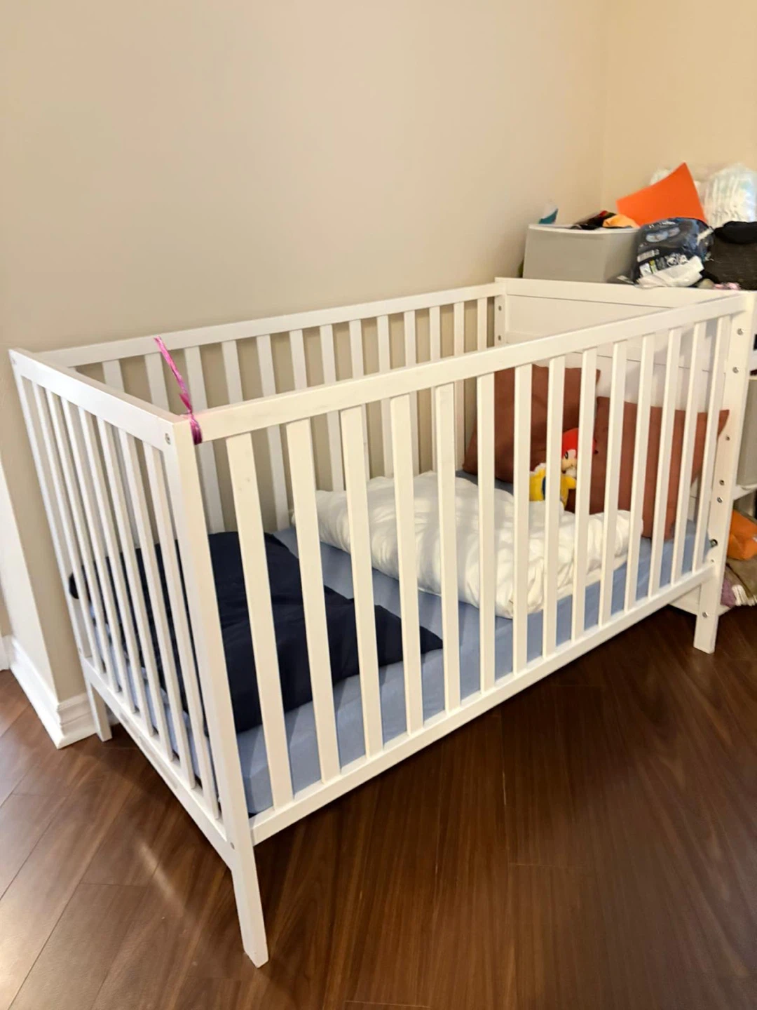 White single Beds and crib