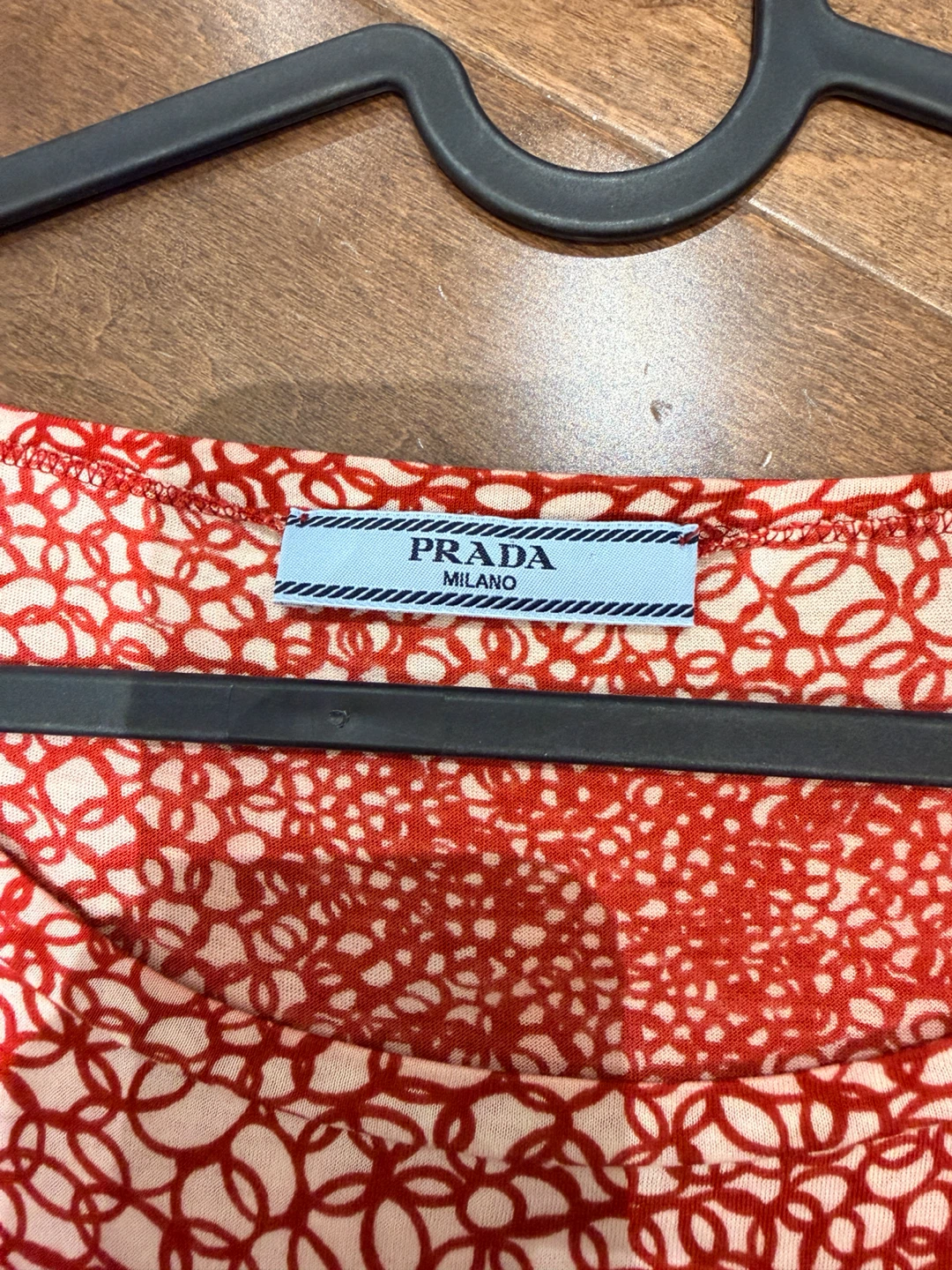 Prada Milano Women's Red Floral Print Short Sleeve Top - photo 2