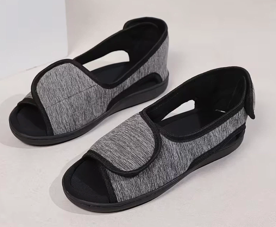 Adjustable Grey Comfort Sandals - photo 2