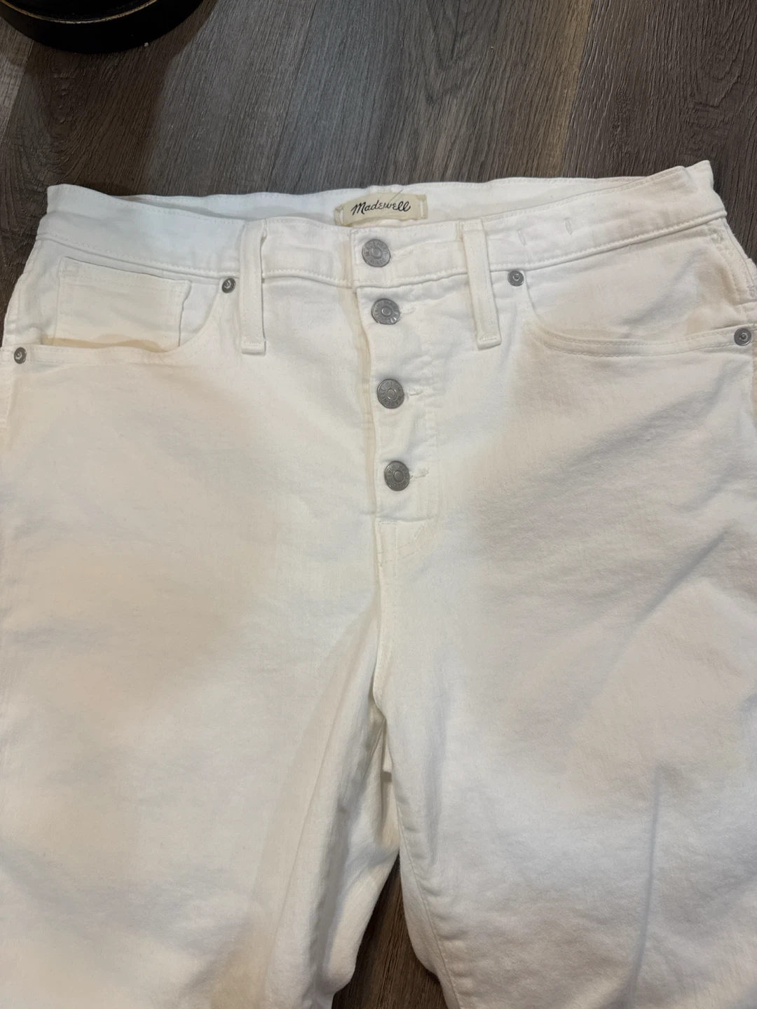 Madewell 10" High-Rise Skinny Jeans off White Size 31 - photo 2