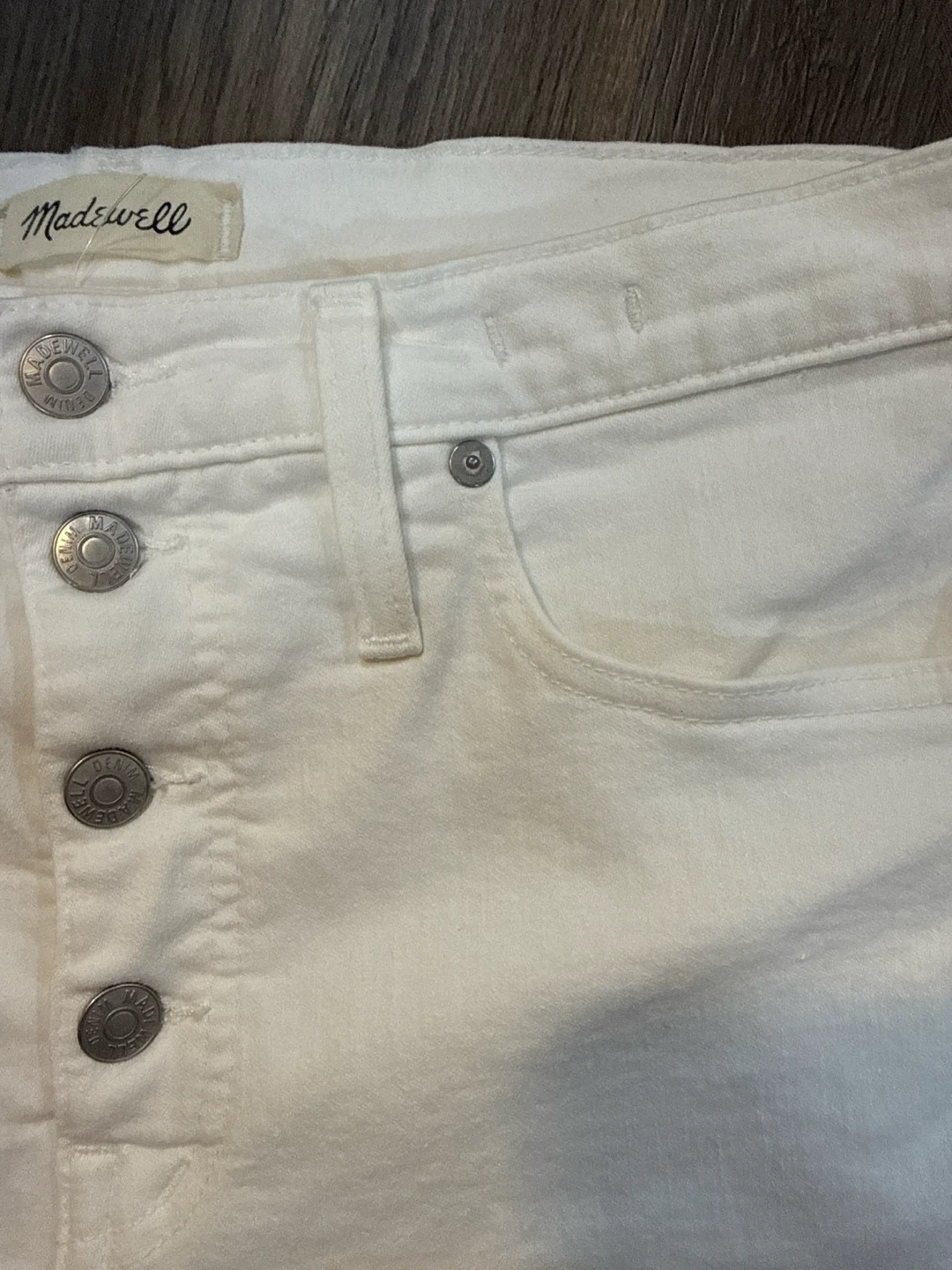 Madewell 10" High-Rise Skinny Jeans off White Size 31 - photo 3