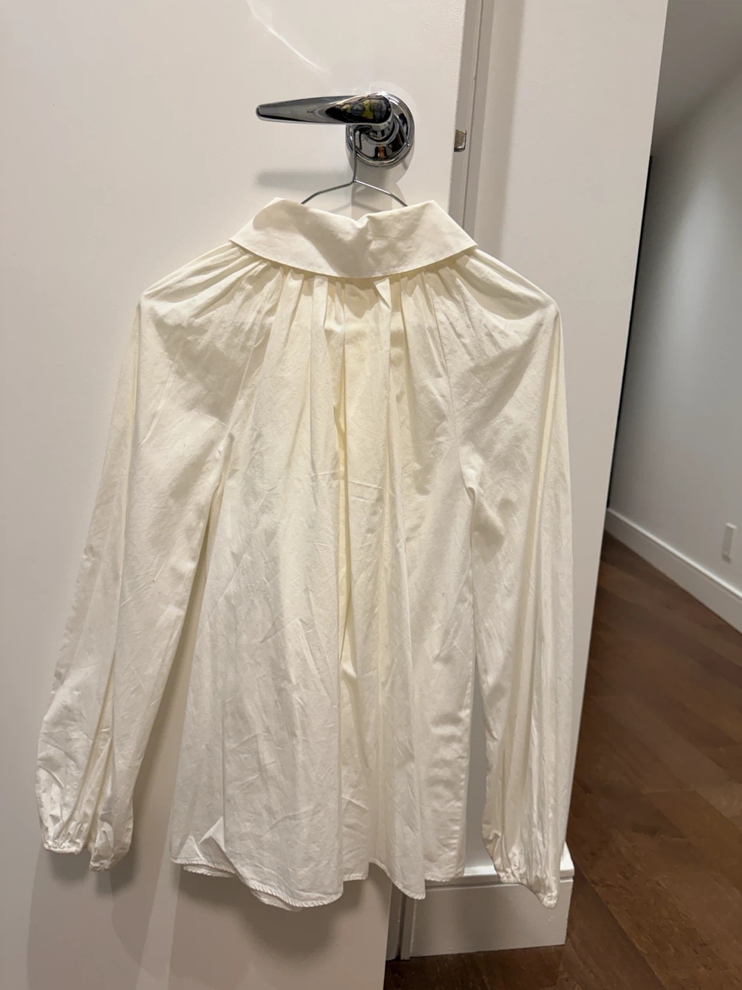 ZARA White Collared Long Sleeve Shirt - photo 2