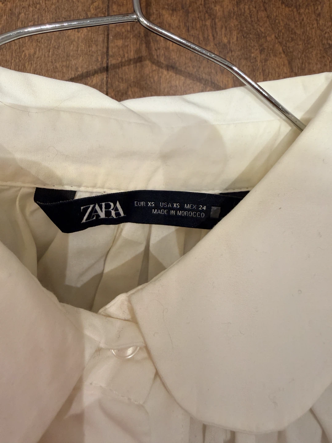 ZARA White Collared Long Sleeve Shirt - photo 3