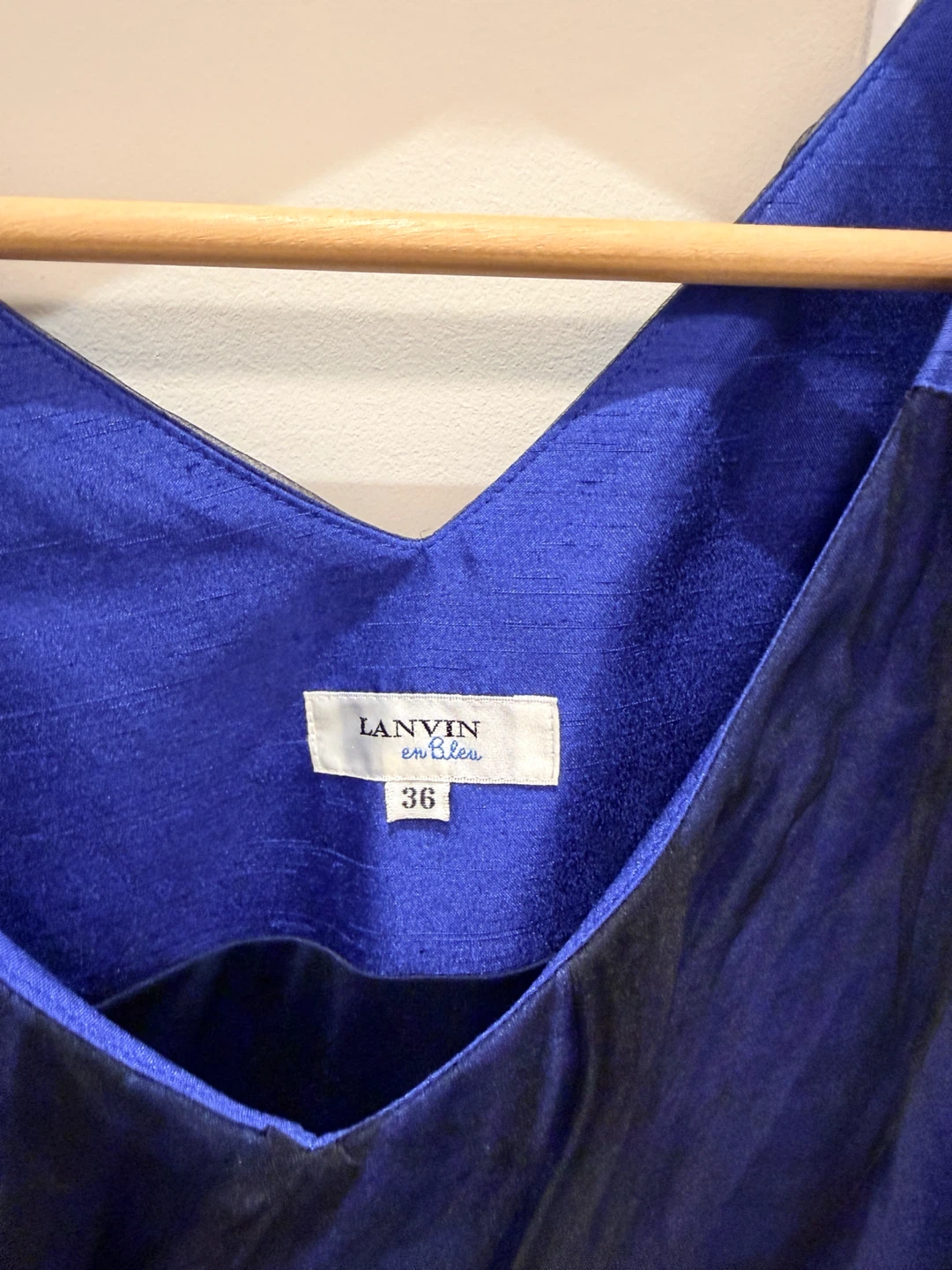 Lanvin en Bleu Blue Sheer Trim Tank Top Size 36 - photo 2