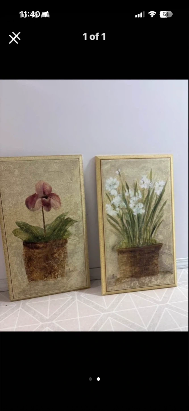 Set of 3 Floral and Birdcage Wall Art - photo 2