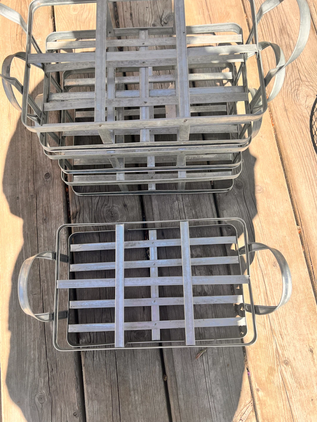 Vintage galvanized steel milk bottle carrier - photo 5