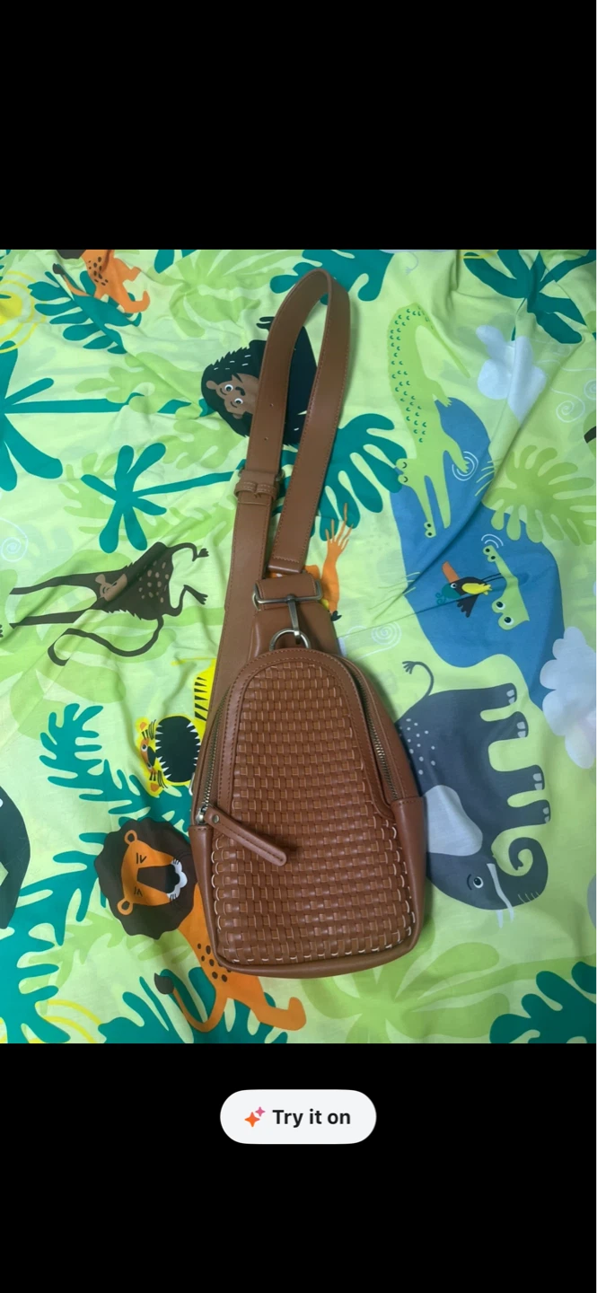 Brown Woven Sling Bag
