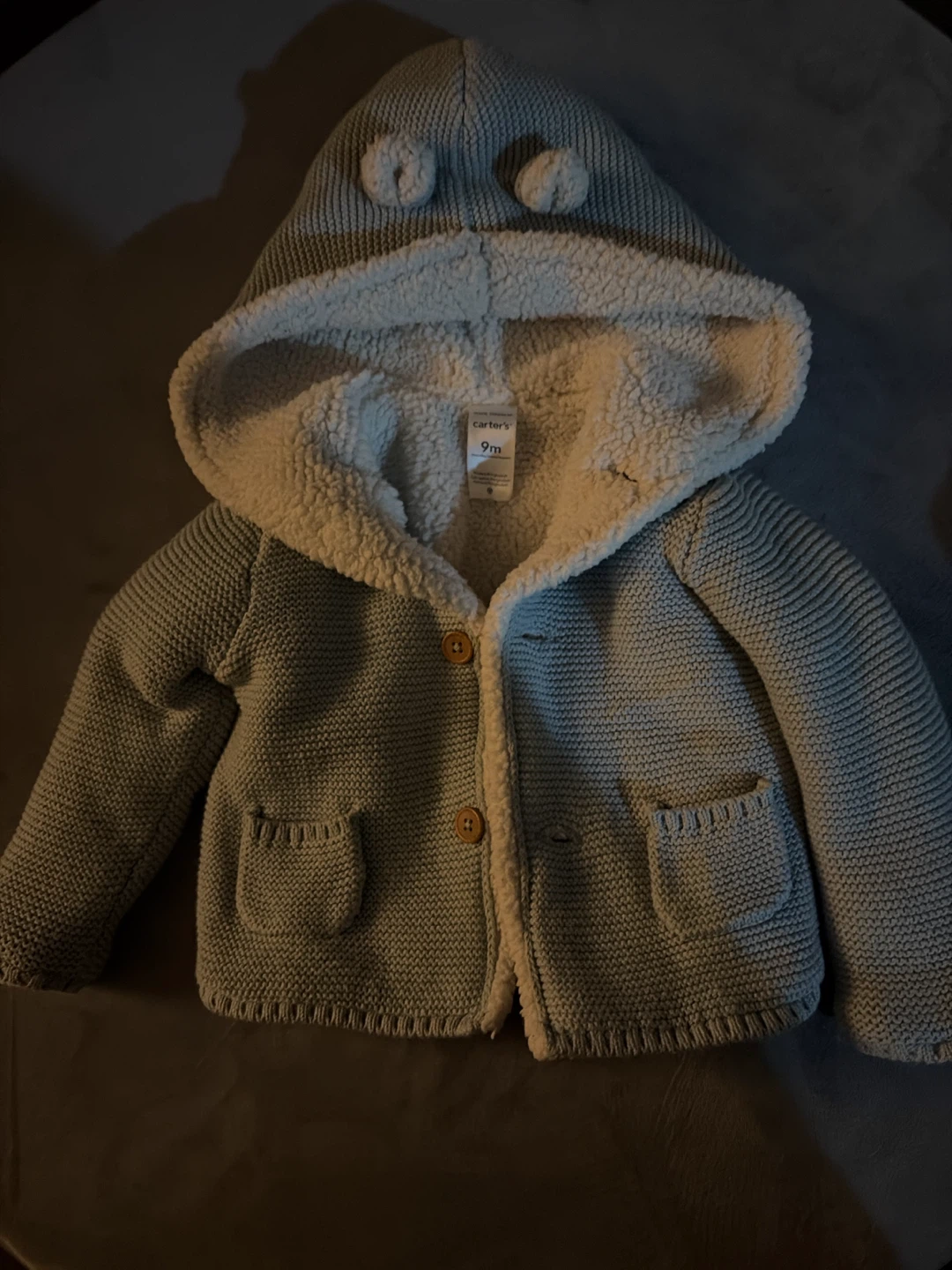 Manteau à capuchon doublé Carter's bleu 9 mois