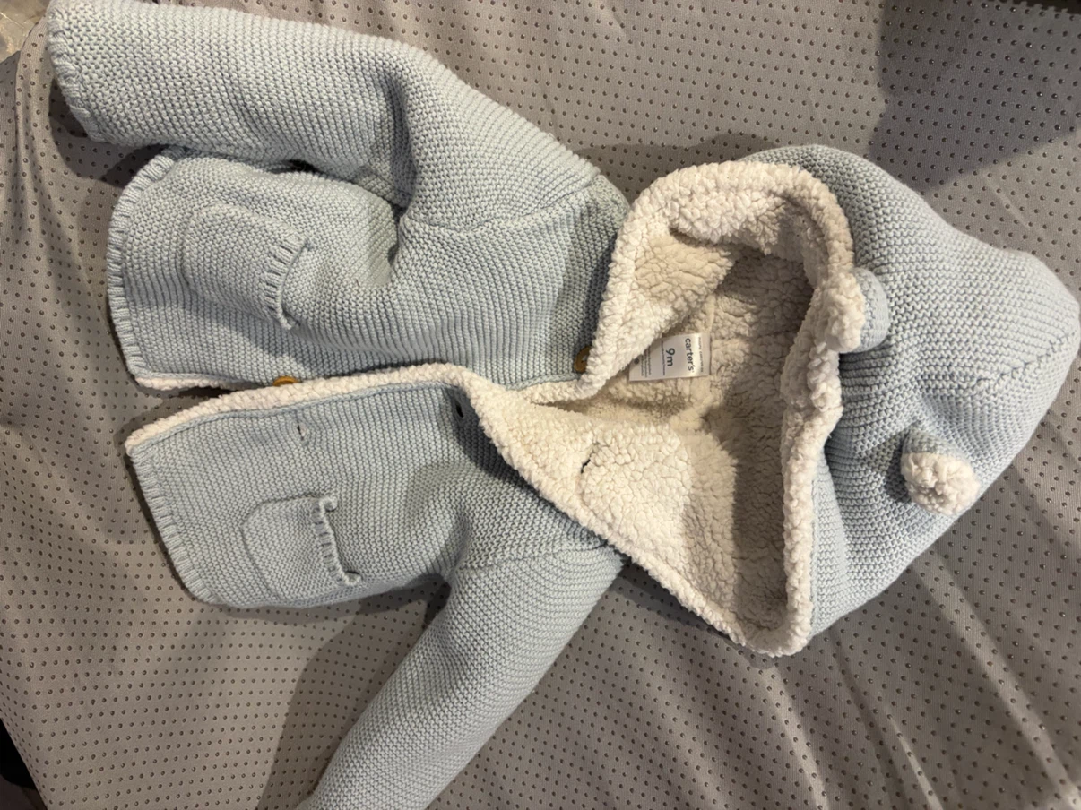 Manteau à capuchon doublé Carter's bleu 9 mois - photo 2