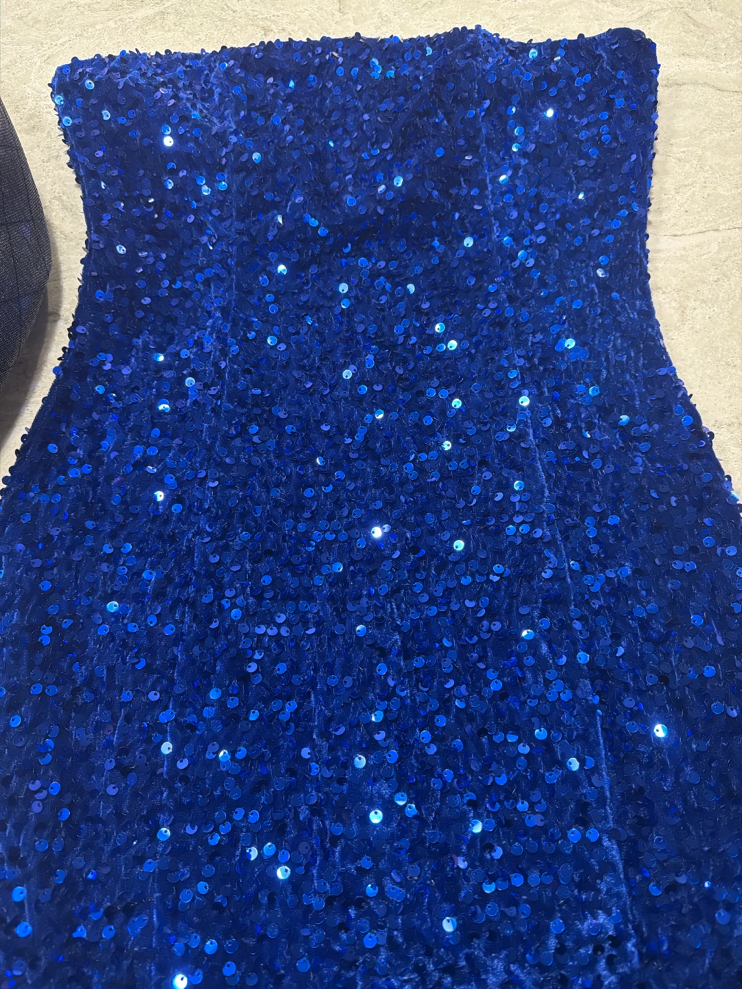 Sparkly Blue Sequin Strapless Mini Dress - photo 2