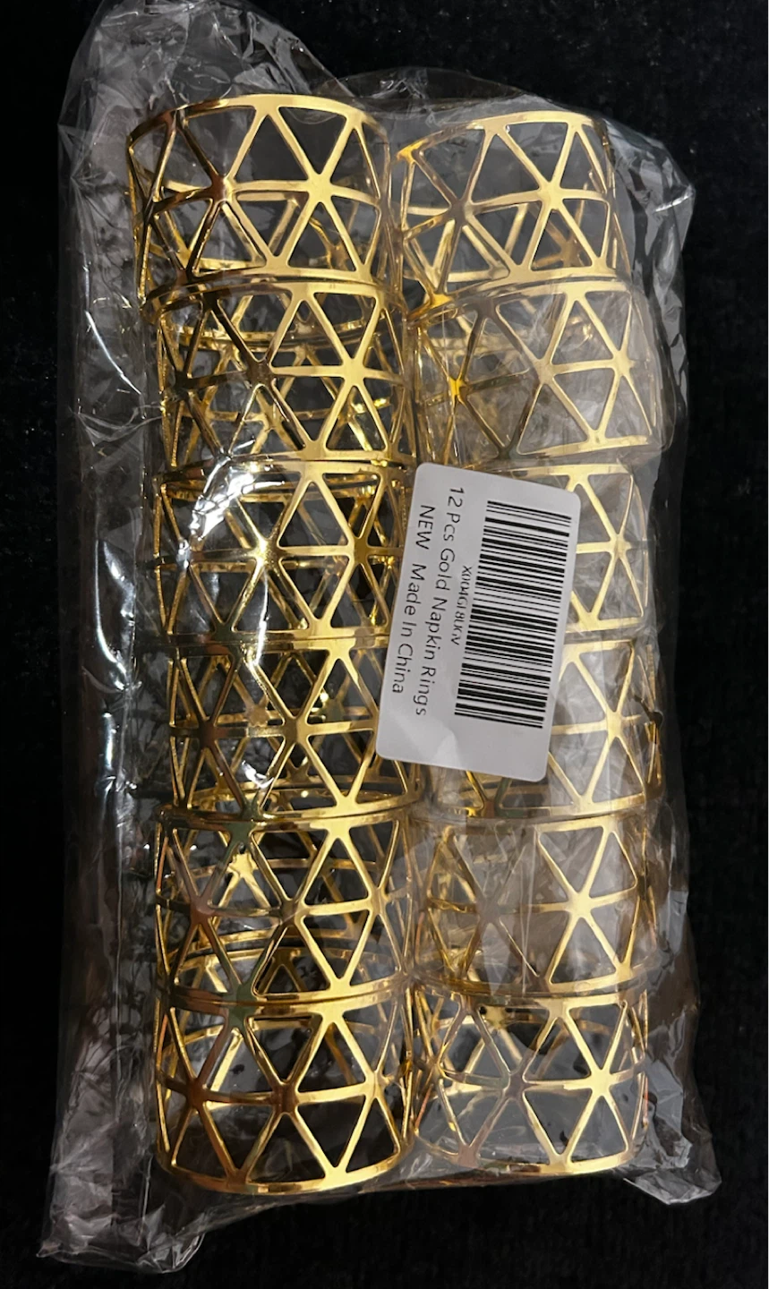 12 Pcs Gold Geometric Napkin Rings