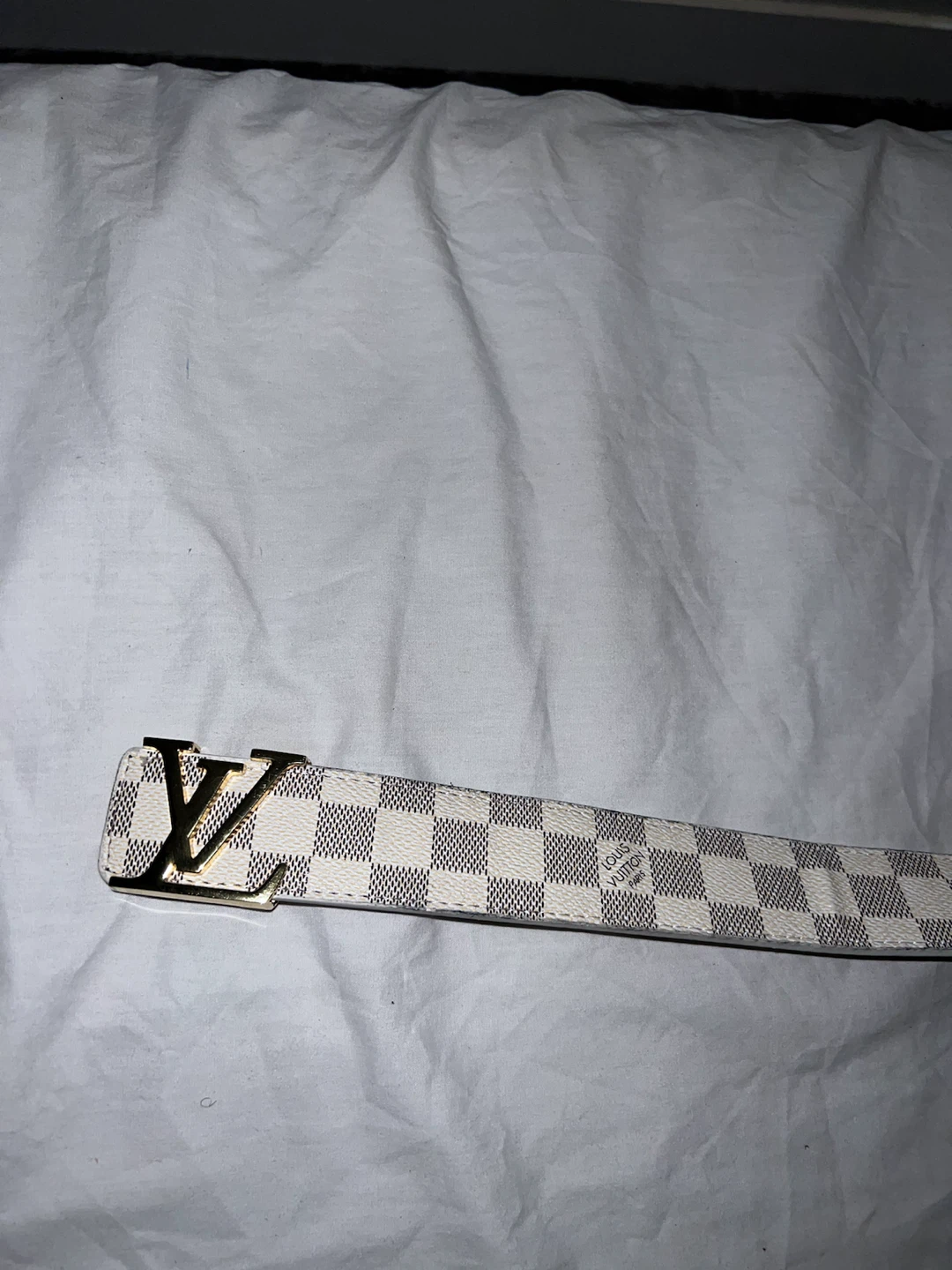 White LV Checkerboard Belt - photo 2
