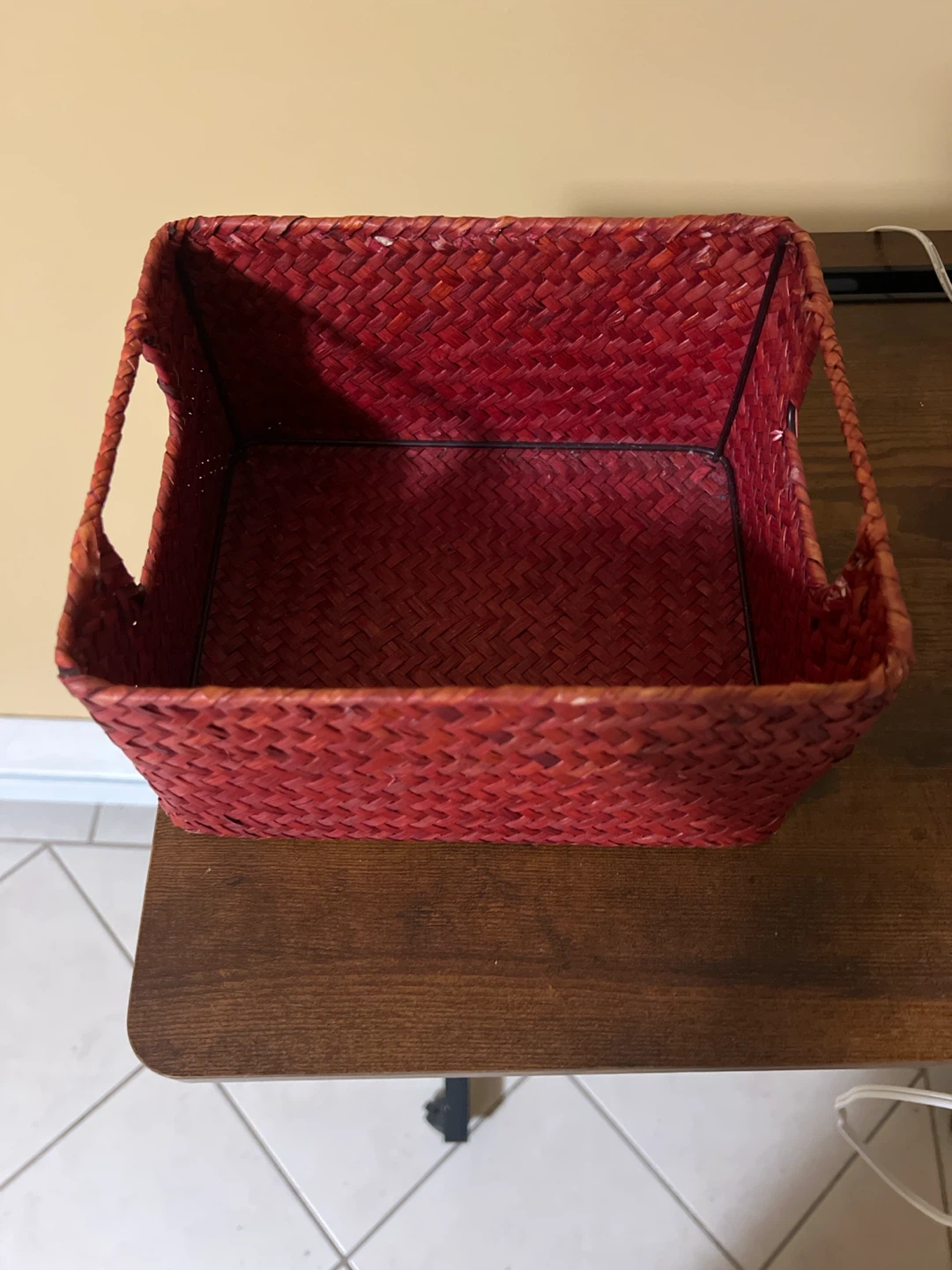 Red Woven Storage Basket - photo 3