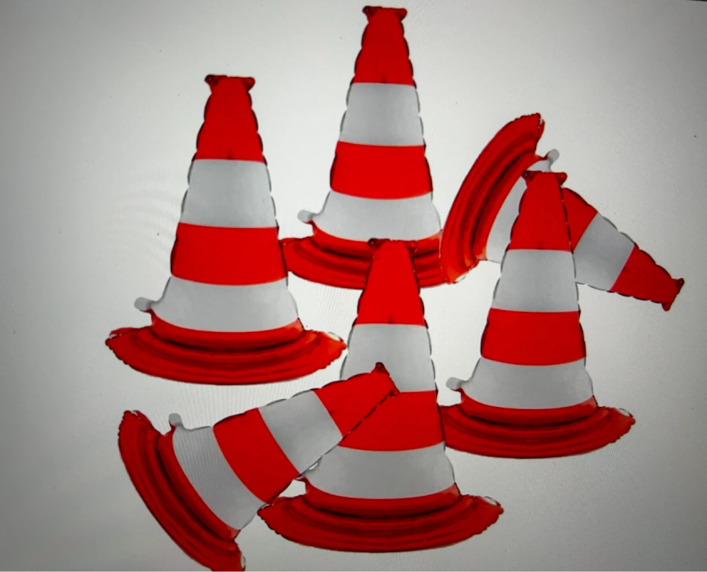6 Traffic Cone Balloons - 88cm Tall - photo 3