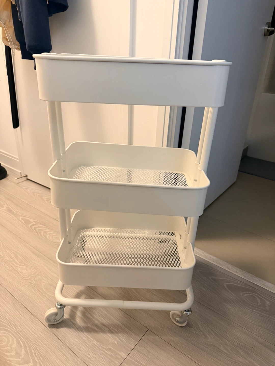 White 3-Tier Rolling Storage Cart