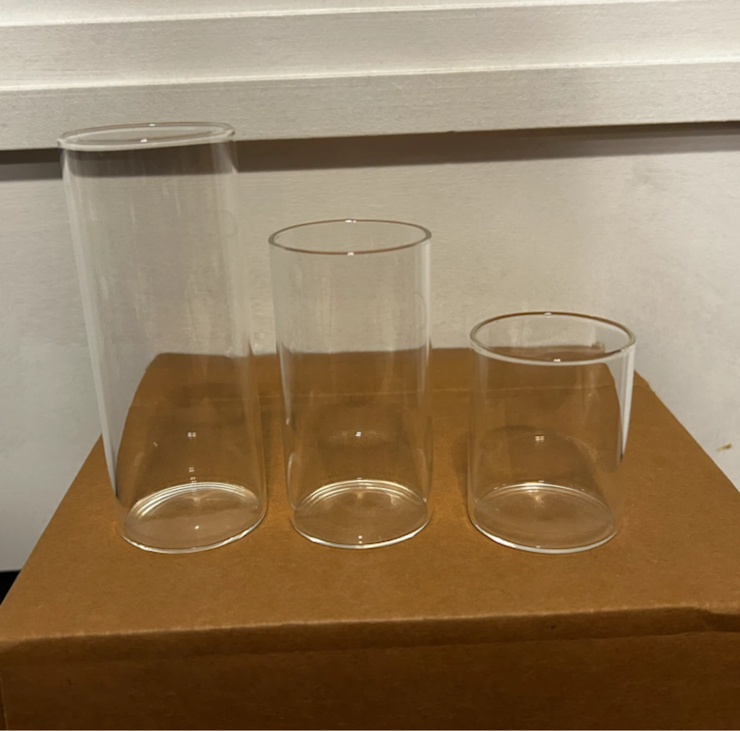Set of 3 Glass Cylinders