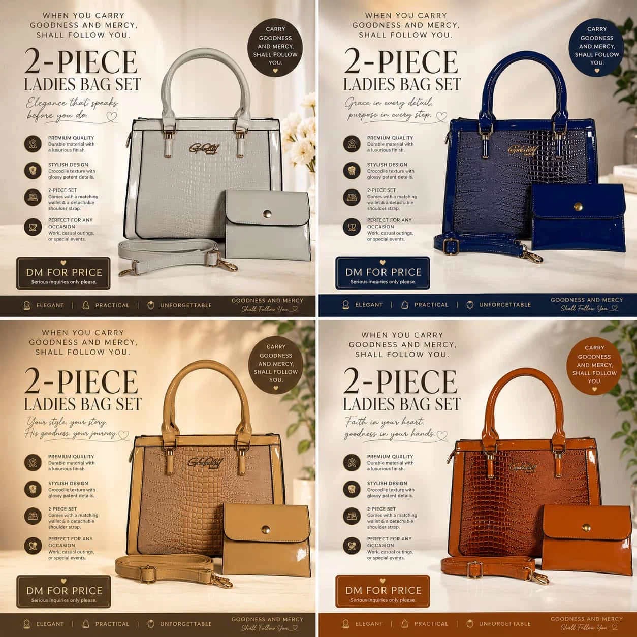 2-Piece Ladies Bag Set